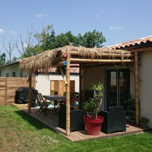 Clôtures en bambou pour jardin et maison 10 Pergola en bambou 4 x 3 m