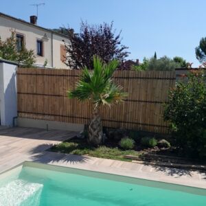 Clôtures en bambou pour jardin et maison 4 Clôture en demi-bambou 90 x 180 cm